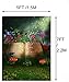 Laeacco 5x7FT Magic Forest Backdrop Elf Opening Book Fairytale Floral Flowers Photography Background Fantasy Woods Grass Mushroom Scene Birthday Party Decor Banner Kids Portrait Photo Studio Prop