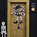 FLASH WORLD Witch Halloween Wreath,24’’×24’’ Hat Legs Pumpkin Door Decorations, Artificial Handmade Wreath for Front Door or Indoor Wall Décor to Celebrate Halloween (Round)