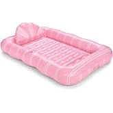 FUNBOY Tanning Pool Lounger Float, XL 72'' x 48'' Pool Float with Custom Pillow and Large Cup Holder, Perfect for Pool or Backyard.