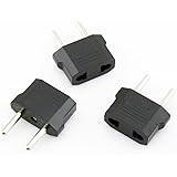 Asunflower&reg; 3pcs US (USA) to EU (Europe) Power Plug Adapter for USA converter PC164x3