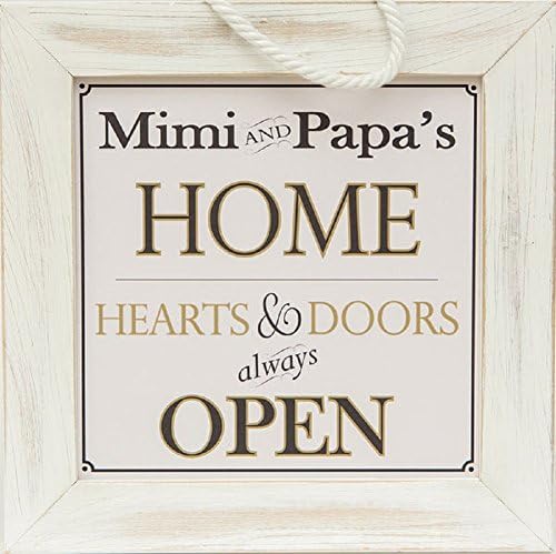 Mimi and Papa's Home - Decorative Framed House Sign - Hearts and Doors Always Open