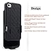 iPhone 4 Case, iPhone 4S Holster Case, NageBee Ultra Slim [Swivel Belt Clip] Kickstand Armor Shockproof Protective Defender Cover Shell Combo - Black
