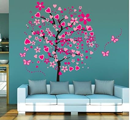 1 X Mas Grandes Korel Rosa De Arbol De Calcomanias Para Pared Pvc