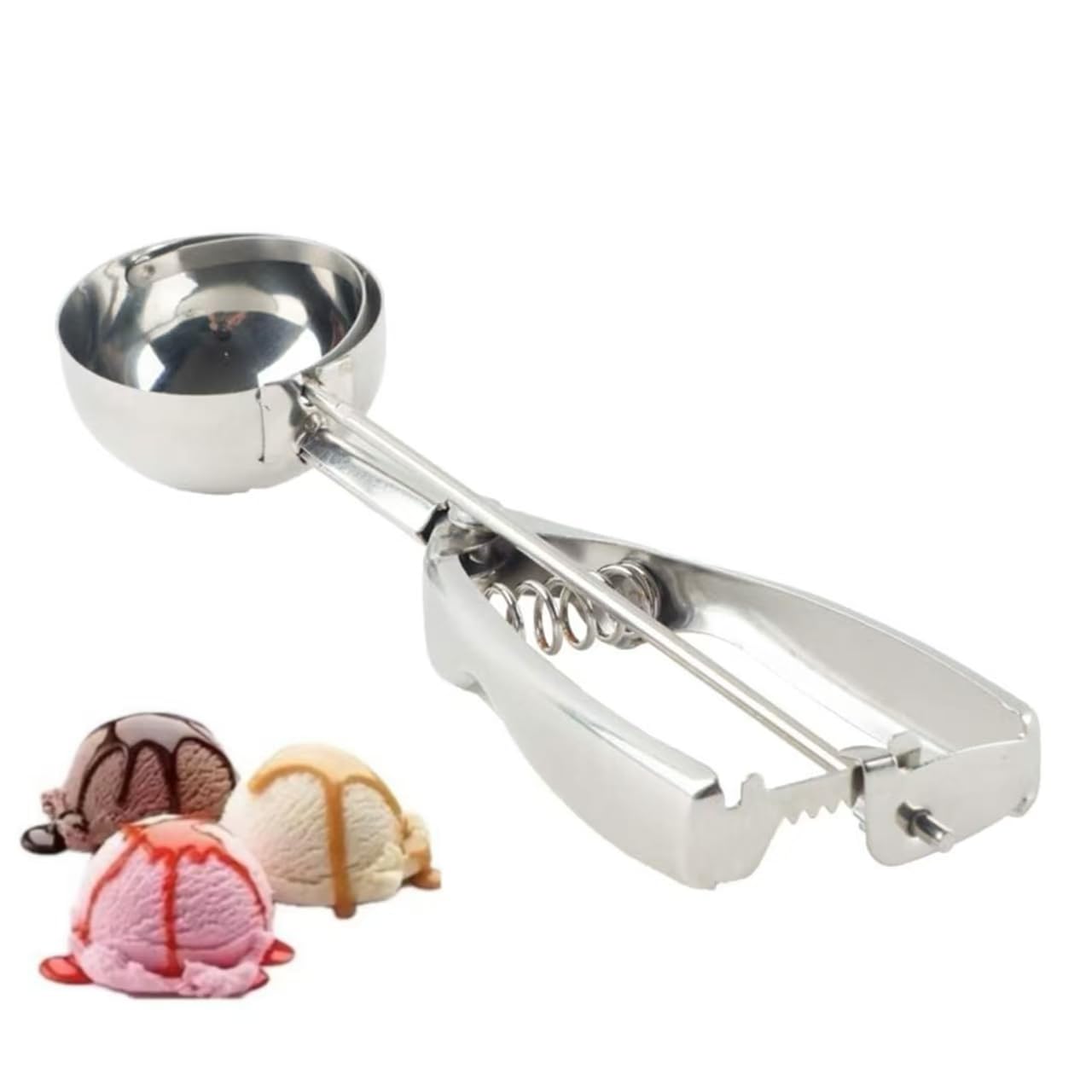 Ice Cream Scoops Fruit Scoop Stainless Steel Cookie Scoop for Ice Cream Meatballs Mellon Balls Mashed Potatoes and Muffins(Large Size) (6 CM)