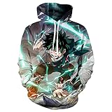 CHLOBLOM Deku Cosplay Costume Anime Hoodie 3D Print