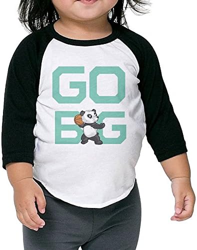 Toddler's Go Big Dude Perfect Panda 3/4 Sleeves Raglan Tee Shirt 2 Toddler