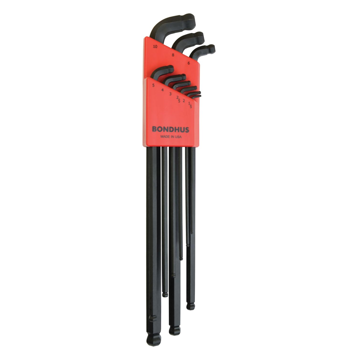 Bondhus, SDBLX9MMXL Stubby Double BALLEND HEX Key Long Series Set 1.5MM-10MM, 67099