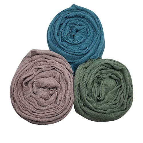 MANSHU 6PCS Women Soft Cotton Hemp Scarf Shawl Long Scarves, Scarf and Wrap, Big Head Scarves - Thumbnail 4