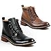 Ferro Aldo MFA-806278 Men's Brown Lace Up Wing Tip Perforated Dress Ankle Boot