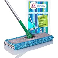 Microfiber Mop Pads Compatible with Sweeper, 4-Pack