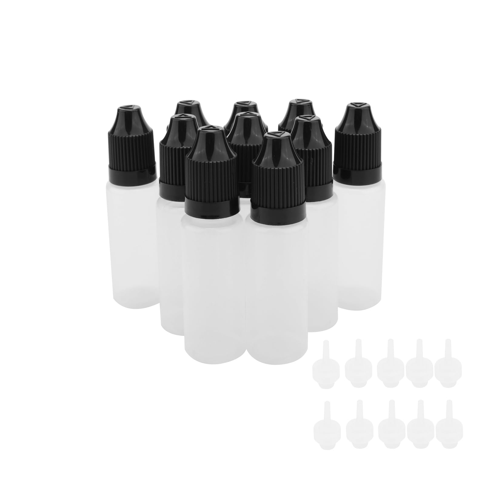 Pxyelec 15ml Small Travel Portable Plastic Dropper Bottles - 10 Pack LDPE Clear Empty Dropper Bottles for Essential Oil, Liquids, Shampoo, Perfume, Reusable Leakproof Sealable Storage Containers