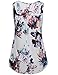 Youtalia Womens Summer Sleeveless Scoop Neck Shirts Pleats Flowy Tunic Tank (XX-Large, White and Dark Blue)