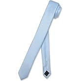 Vesuvio Napoli Narrow NeckTie Extra Skinny Solid Color Mens Thin 1.5" Neck Tie