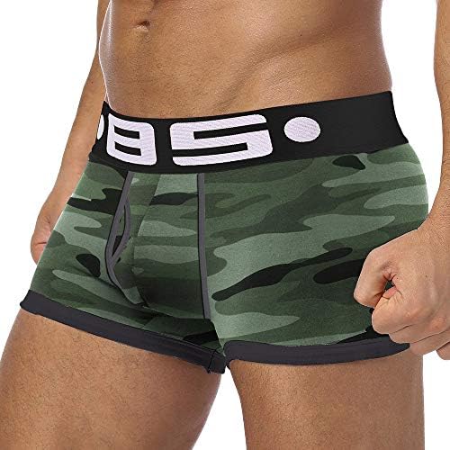 Kimdera Men Sexy Underwear Letter Printed Elastic Panties Cotton Breathable Boxer Briefs Shorts Bulge Pouch Underpants