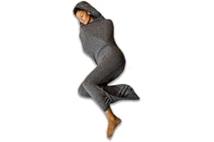 Hug Sleep Hooded Sleep Pod Move, Wearable Blanket with Comfy Hoodie, Weighted Blanket Alt, Seen on Shark Tank, Cooling Sensory, Machine Washable Cozy Blankets, Adult, Kids or Teens Gift, Grey, Small