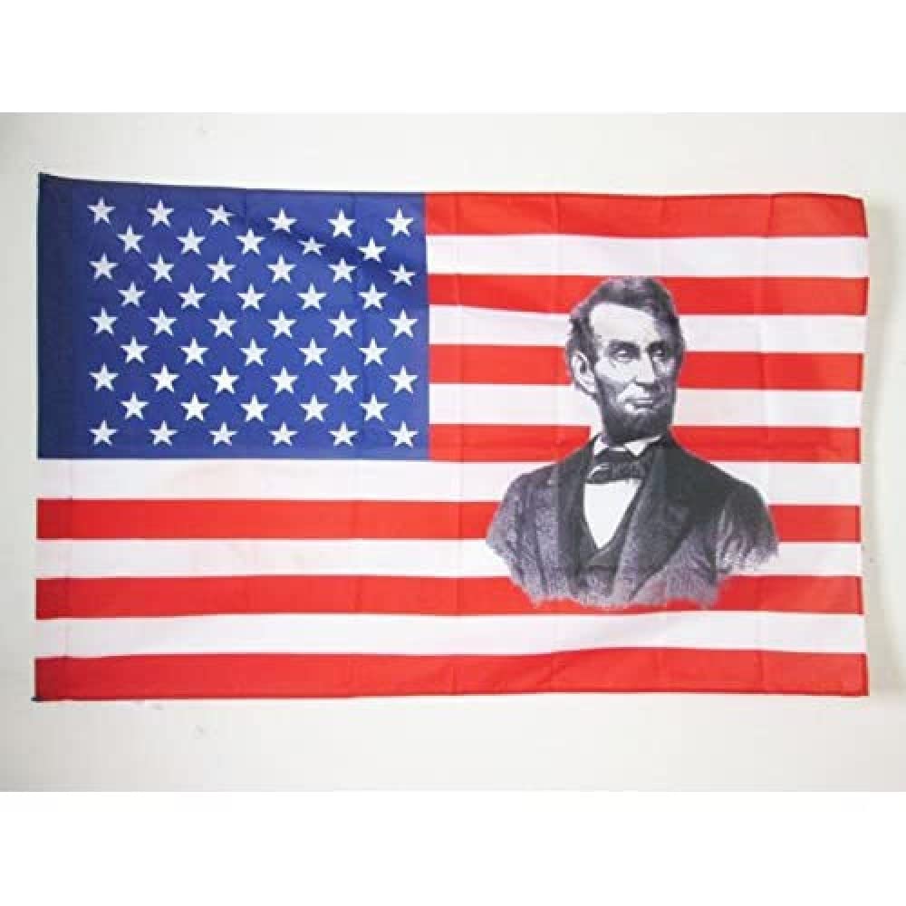 AZ FLAG - United States with Abraham Lincoln Flag - 2x3 Ft - USA historic Banner with Sleeve - 100% Polyester - Fade Resistant - Vivid Colors - 2' x 3' Feet - 90x60 Cm