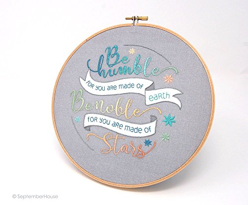 Modern Embroidery Kit, Made of Stars Quotation hand embroidery panel pre-printed fabric for hand embroidery Space embroidery pattern