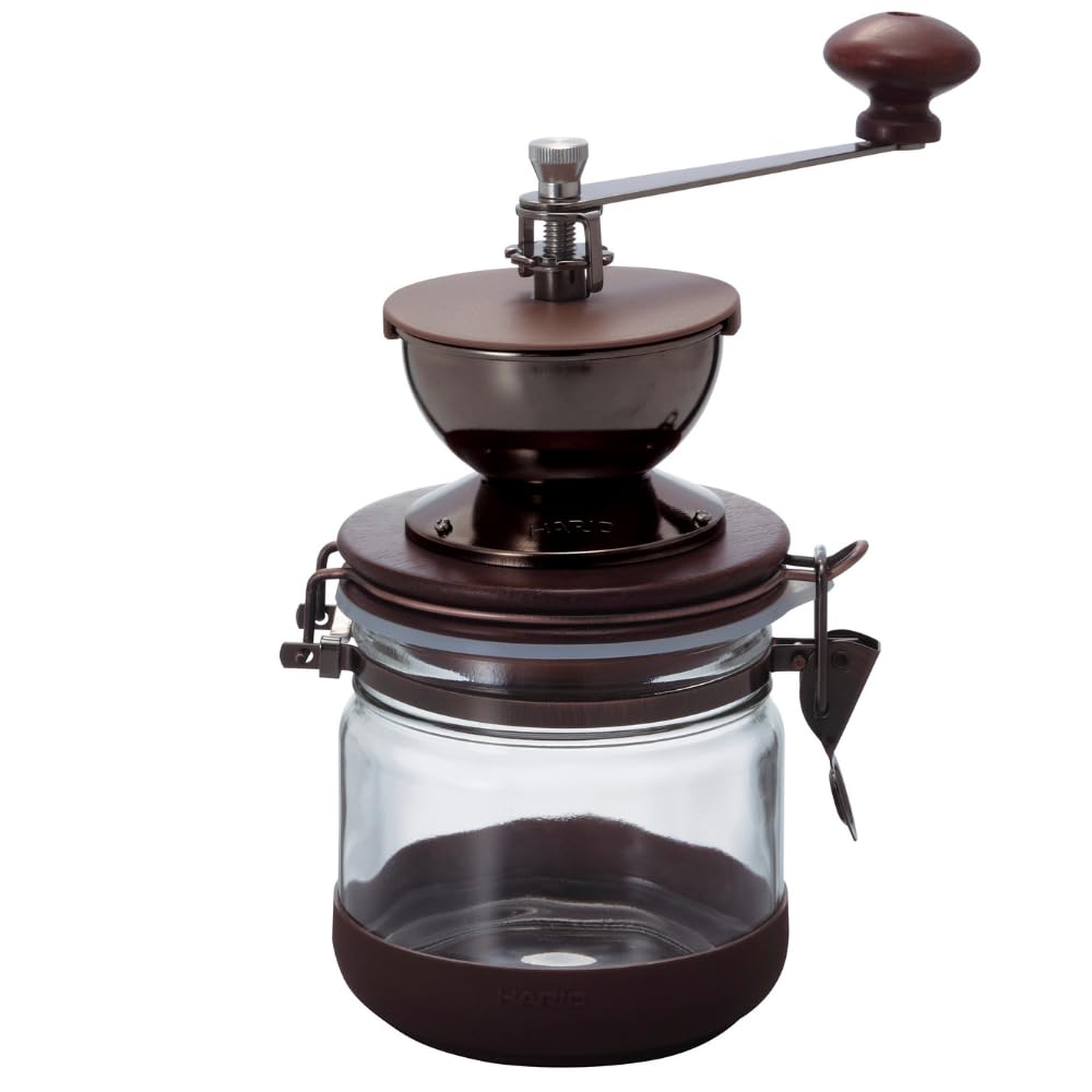 HARIO Ceramic Burr Hand Coffee Grinder Canister Mill,Brown