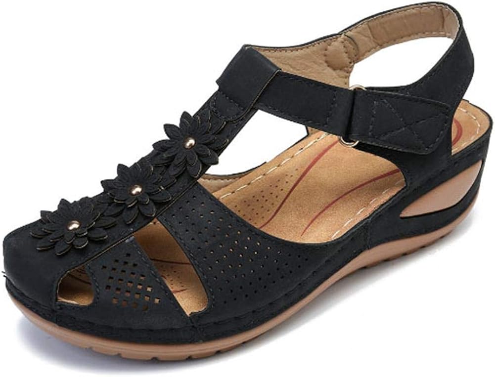 Amazon.com | MEILIYA Women's Retro Comfort Summer Beach Wedge Sandals, Bohemia Gladiator Close 