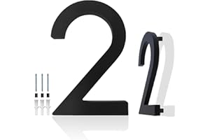 Hvatry House Numbers for Outside, 6 inch Modern Floating Address Numbers for Front Door, Street, Apartment, Farmhouse, High Visibility Numbers Enhance Home's Exterior Charm, Black(House Numbers 2)
