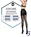 FANCAME Women's Shaping Pantyhose Ultra Sheer Control Top Silk Panty Hose Tights (Medium, Black)