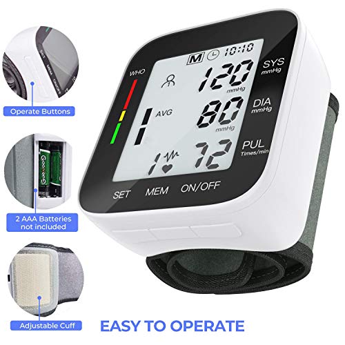 Blood Pressure Monitor Automatic Wrist High Blood Pressure Monitors