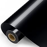 Black Permanent Vinyl - Glossy Black Adhesive Vinyl Roll for All Cutting Machine, Permanent Outdoor 12" x11FT for Decor Stick