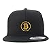 Trendy Apparel Shop Bitcoin Embroidered Flat Bill Snapback Baseball Cap - Black