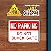No Parking Do Not Block Gate Sign, 10x14 Inches, Rust Free .040 Aluminum, Fade Resistant, Made in USA by My Sign Center