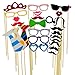 Miayon 58PCS Colorful Props On A Stick Mustache Photo Booth Party Fun Wedding Favor Christmas Birthday Favor