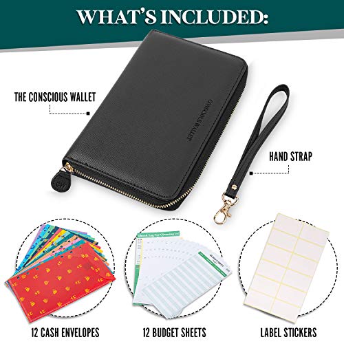 Cash Envelopes for Budgeting - Cash Envelope System Wallet with 14 Card Slots - RFID Protection - 12 Sturdy Plastic Money Envelopes for Cash Organizer - Cute Reusable Envelopes for Savings - 12 Pack - Thumbnail 5