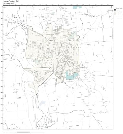 Amazon.com: ZIP Code Wall Map of New Castle, PA ZIP Code Map Not
