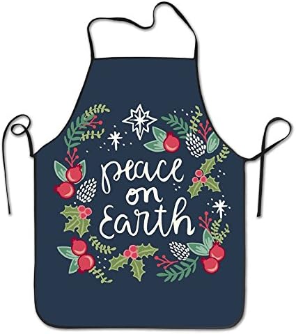 Peace On Earth Navidad Personalized Aprons Chef Apron For Women Men Girl Kids Gifts Kitchen Decorations