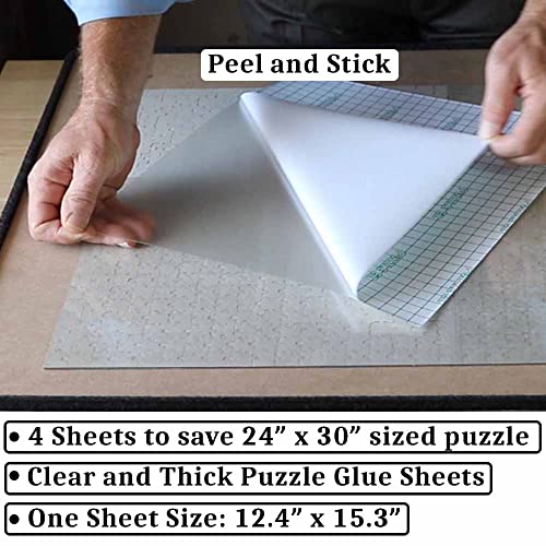 24 Blatt Puzzle Saver – Klebt & Sichert Puzzles Bis 1000 Teile, Inkl. Schaber, Einfach Anzuwenden