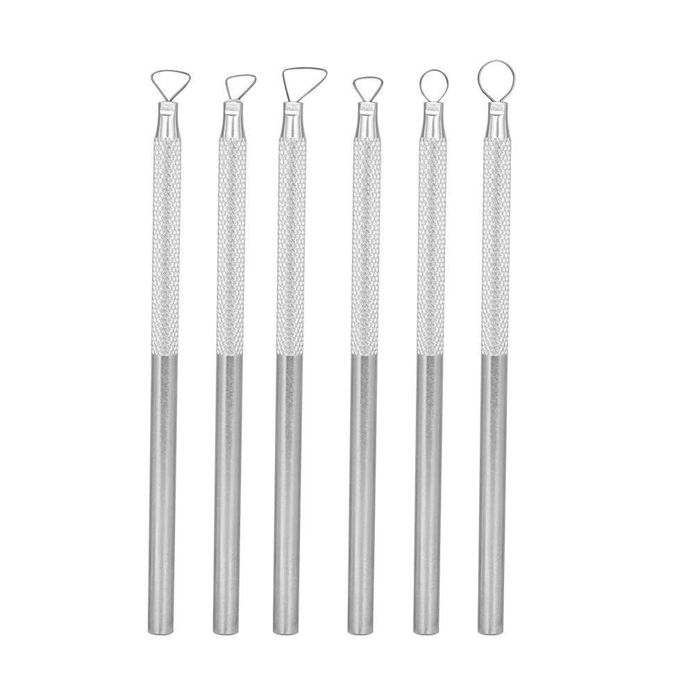 PUSOKEI 6Pcs/Set Carving Scraper - Ceramic Detail Tools, Aluminium Alloy Engraving Carving, Scraper Clay Pottery Sculpting Tool Set