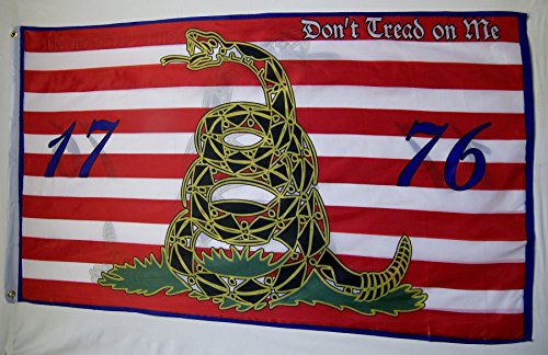 Nuge1776 Gadsden Don't Tread Me Double Sided Flag 3' x 5' Indoor Outdoor Historical Banner