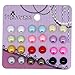 Mix Color 8mm Bead Faux Pearl Magnetic Stud Earrings, Pack of 12 Pairs, for Kids Teen Girls Womens