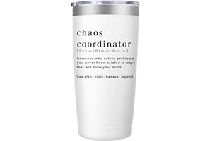 MFGNEH Chaos Coordinator Tumbler Cup, Christmas Unique Gift Idea for Boss, Lady,Teacher,Office,Gifts for Mom,Coworker Gifts,Birthday Gifts,Thank You Gifts for Women,20 oz Travel Mug