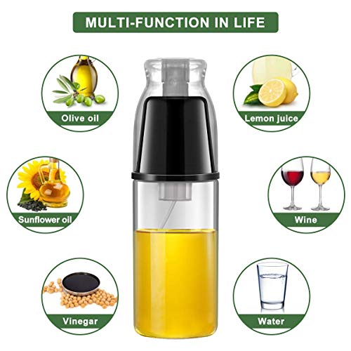 Oil Mister for Cooking Olive Oil Sprayer - ONE PIX Premium Glass Bottle with Specialized Clog-Free Filter - 100% Refillable and Non-Aerosol Dispenser Black - Thumbnail 5