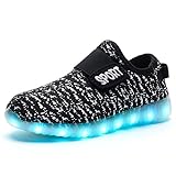 LakeRom Boys & Girls Lovely LED Light Shoes USB Charging Luminous Flashing Sneakers LRLED06-Black-33