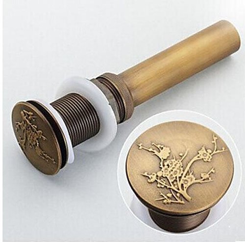 Senlesen antique brass pop-up water drain with overflow