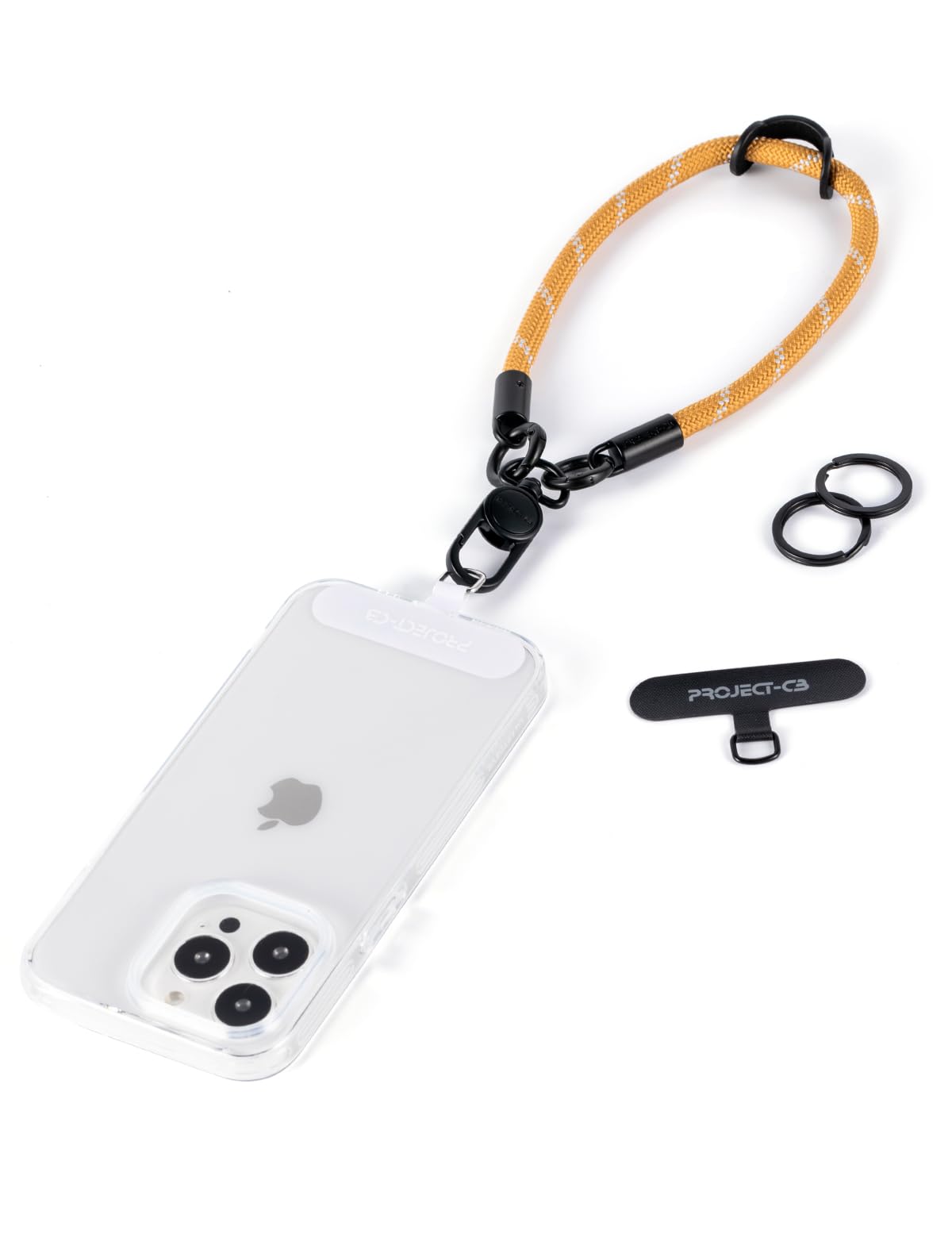 project-cb Phone Wrist Strap 1,Tether Tab 2,Hand Strap, Phone Wristlet,Key Ring 2, Lanyard Patch,KeyChain (Khaki)