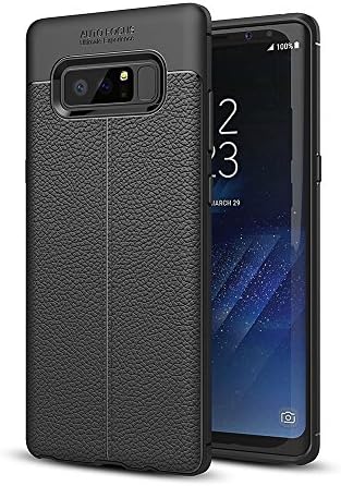 Galaxy Note 8 Case, Xoomz TPU Slim Light Phone Case Leather Touch Protect Shock Absorbing Classical and Business Design Perfect Suit Samsung Galaxy Note 8 (2017 Version)-Black