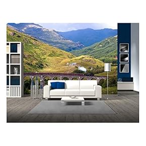 Glenfinnan Viaduct in Scotland - Removable Wall Mural | Self-Adhesive Large Wallpaper - 66x96 inches