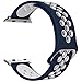 SIXRARI Compatible for Apple Watch Band 42mm 44mm, Soft Silicone Replacement Sport Nike Bands with Ventilation Holes Compatible for Smart IWatch Series 4,Series 3,Series 2 1,Nike+,Edition Blue White