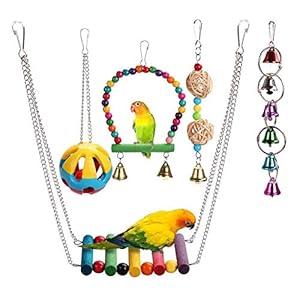 LOOEST Giocattoli Pappagallo Uccello, Pappagallo Giocattoli, Hanging Campana Pet Bird Cage Amaca Swing Salire Le Scale… LOOEST LOOEST Giocattoli Pappagallo Uccello, Pappagallo Giocattoli, Hanging Campana Pet Bird Cage Amaca Swing Salire Le Scale…
