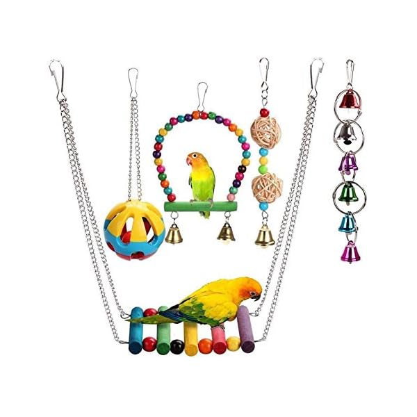 LOOEST Giocattoli Pappagallo Uccello, Pappagallo Giocattoli, Hanging Campana Pet Bird Cage Amaca Swing Salire Le Scale… LOOEST LOOEST Giocattoli Pappagallo Uccello, Pappagallo Giocattoli, Hanging Campana Pet Bird Cage Amaca Swing Salire Le Scale…