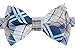 Retreez Elegant Classic Plaid Check Woven Microfiber Pre-tied Boy's Bow Tie - Navy Blue and Khaki - 4-7 years