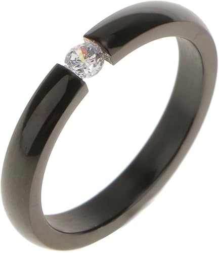 Amazon Kozeey3mm 黒 ステンレス鋼 リング 女性 結婚式 指輪 装飾 Us7サイズ 婚約 おしゃれ リング 通販