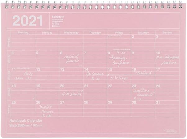 Amazon マークス 手帳 21 スケジュール帳 ダイアリー マンスリー 21年1月始まり B5変型 ノートブックカレンダー M ピンク 21wdr Nb1 Pk 手帳 カレンダー 文房具 オフィス用品